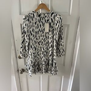 NWT Joie mini silk dress with ruffle hem
